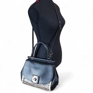 Coach Drifter Top Handle  – Reptile Embossed Leather, Crossbody Strap, Gunmetal